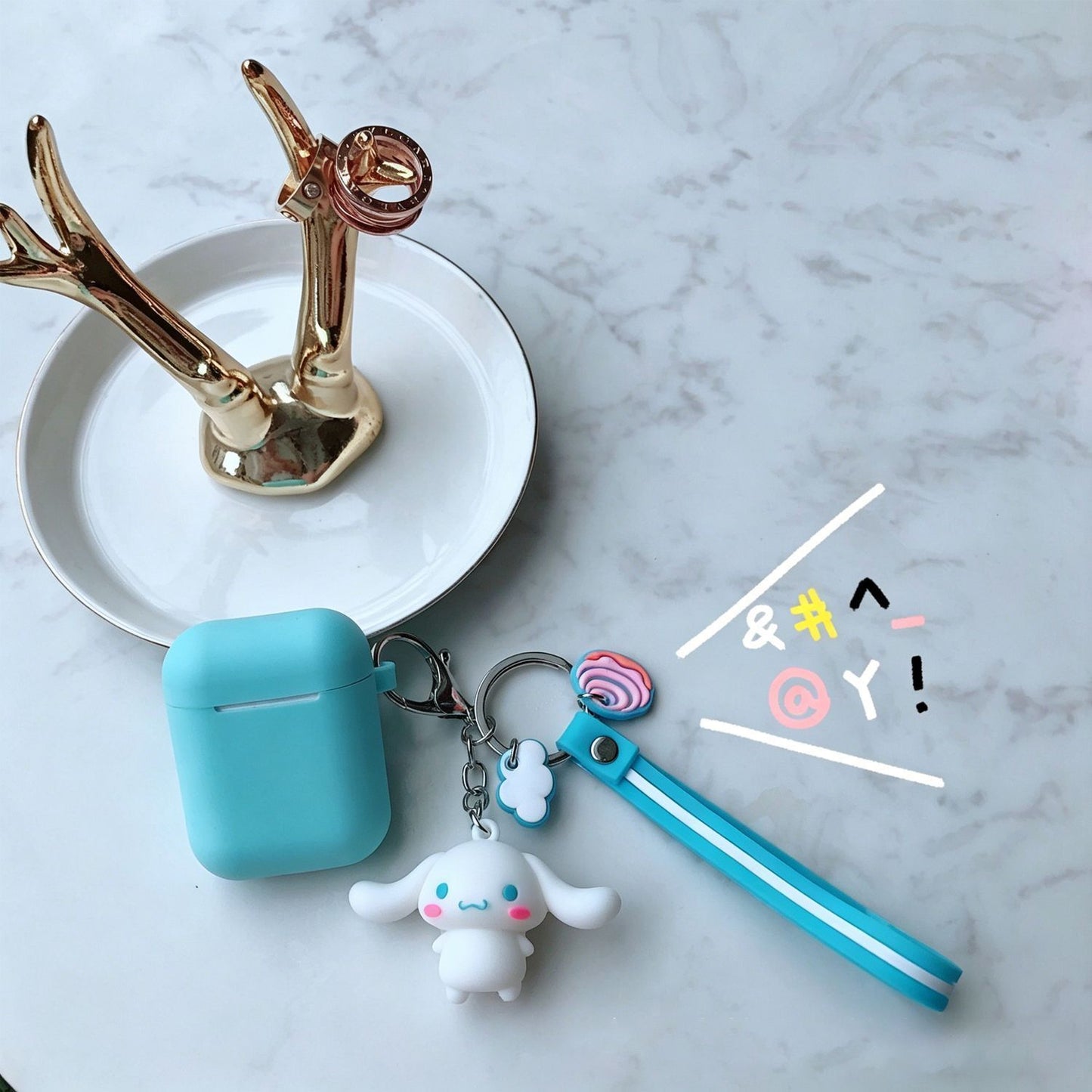 Green set + geometric dinosaurs Apple AirPods 3 V1221-GREEN-SET-GEOMETRIC-DINOSAURS-APPLE-AIRPODS-3