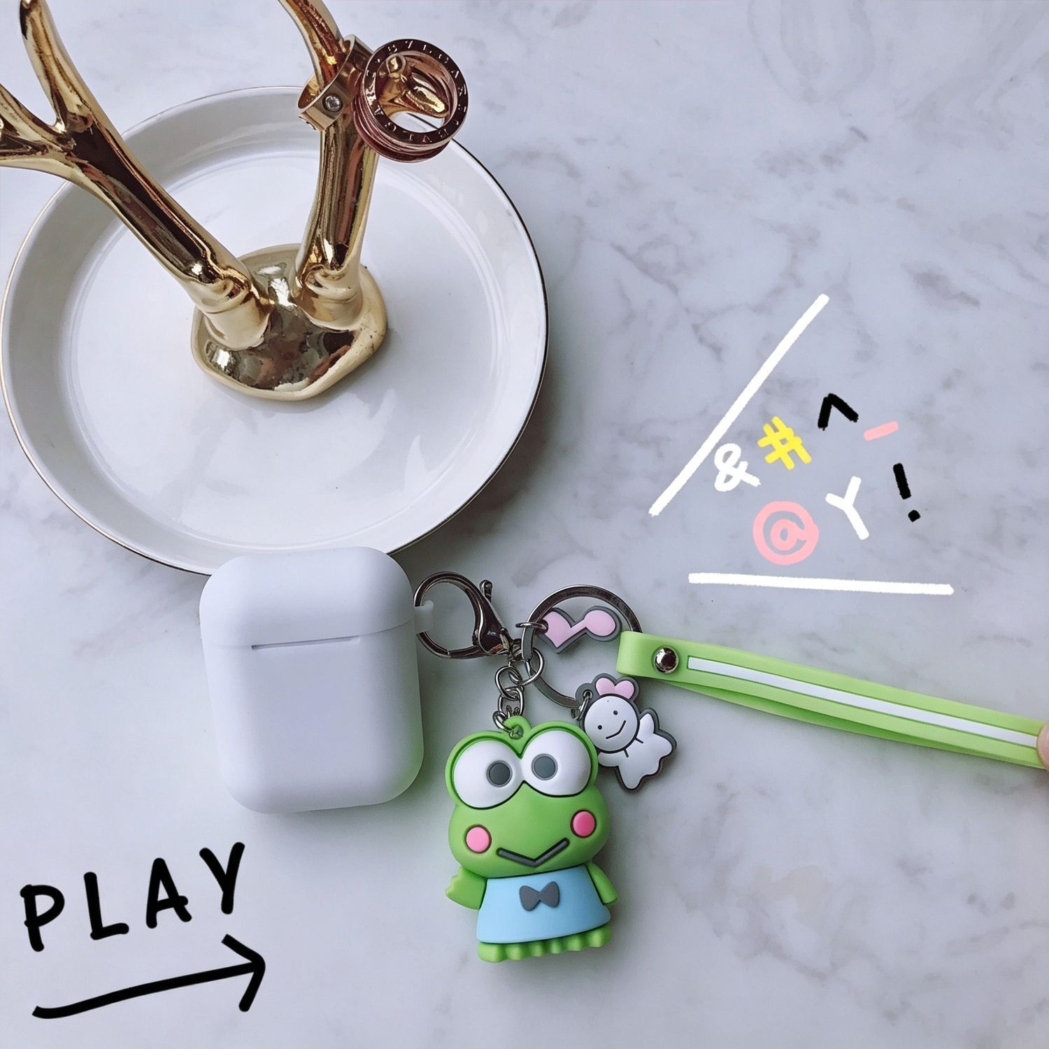 Green set + geometric dinosaurs Apple AirPods 3 V1221-GREEN-SET-GEOMETRIC-DINOSAURS-APPLE-AIRPODS-3