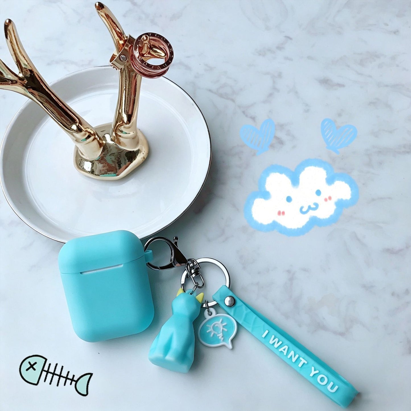 Green set + geometric dinosaurs Apple AirPods 3 V1221-GREEN-SET-GEOMETRIC-DINOSAURS-APPLE-AIRPODS-3