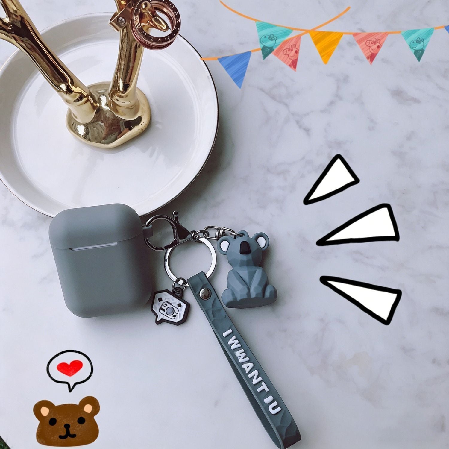 Green set + geometric dinosaurs Apple AirPods pro V1221-GREEN-SET-GEOMETRIC-DINOSAURS-APPLE-AIRPODS-PRO