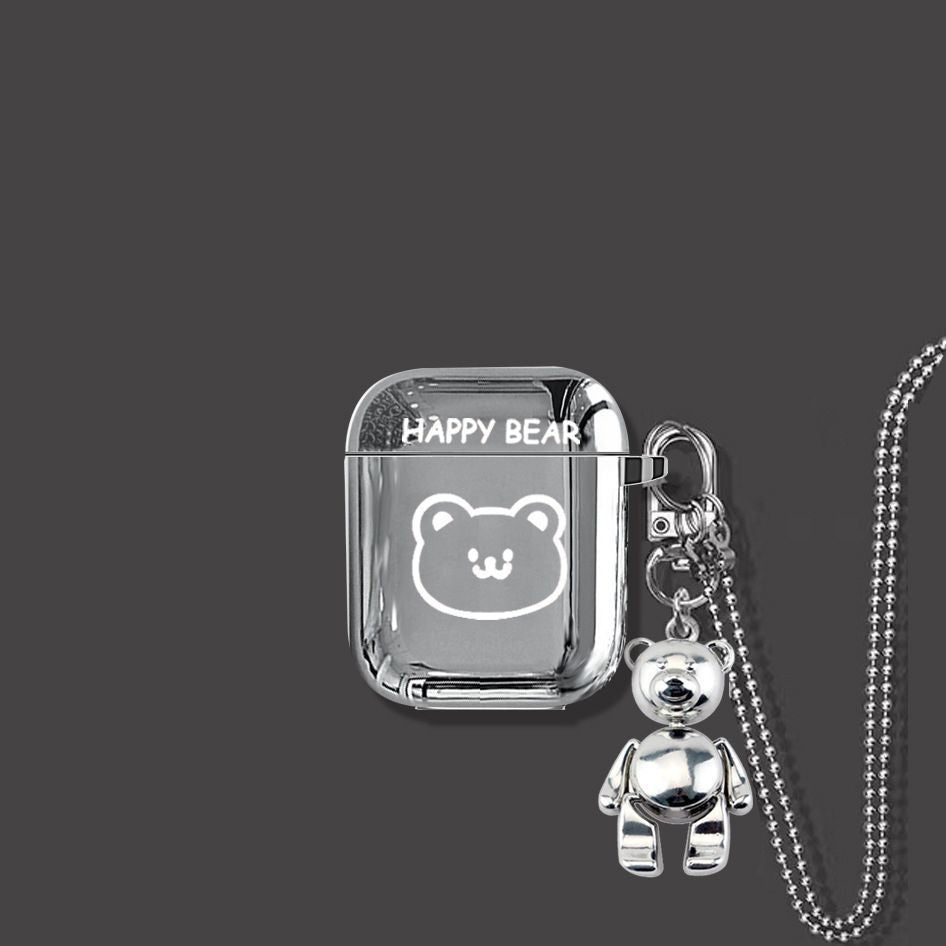 HAPPY Bear AirPods 1 2 Case+Keyring+Necklace V1221-HAPPY-BEAR-AIRPODS-1-2-CASE-KEYRING-NECKLACE