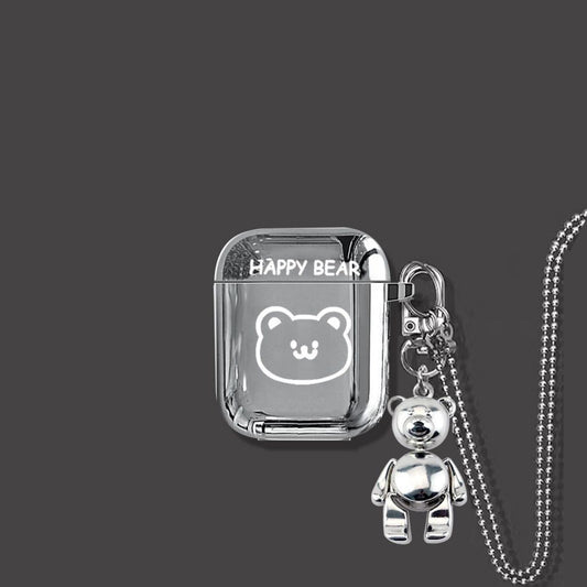 HAPPY Bear AirPods 1 2 Case+Keyring+Necklace V1221-HAPPY-BEAR-AIRPODS-1-2-CASE-KEYRING-NECKLACE
