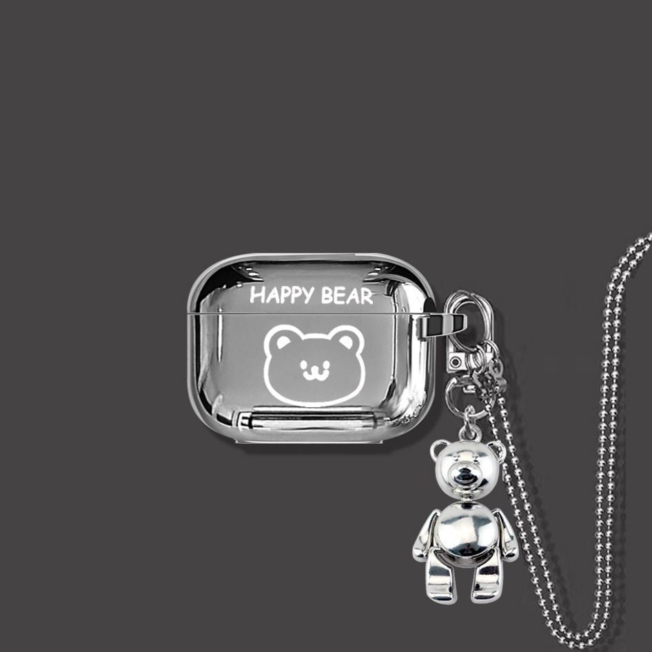HAPPY Bear Airpods Pro2 Case+Keyring+Necklace V1221-HAPPY-BEAR-AIRPODS-PRO2-CASE-KEYRING-NECKLACE