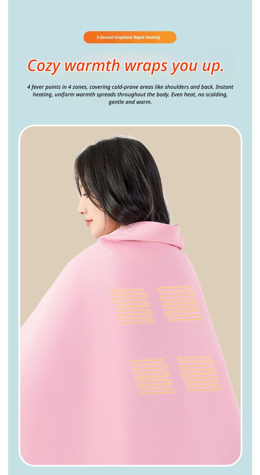 Heating Shawl - grey V1221-HEATING-SHAWL-GREY