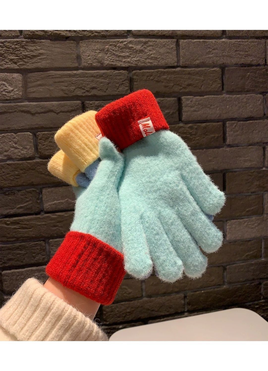 Knit Gloves Off White V1221-KNIT-GLOVES-OFF-WHITE