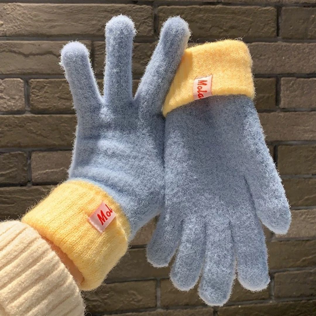 Knit Gloves Sky Blue V1221-KNIT-GLOVES-SKY-BLUE