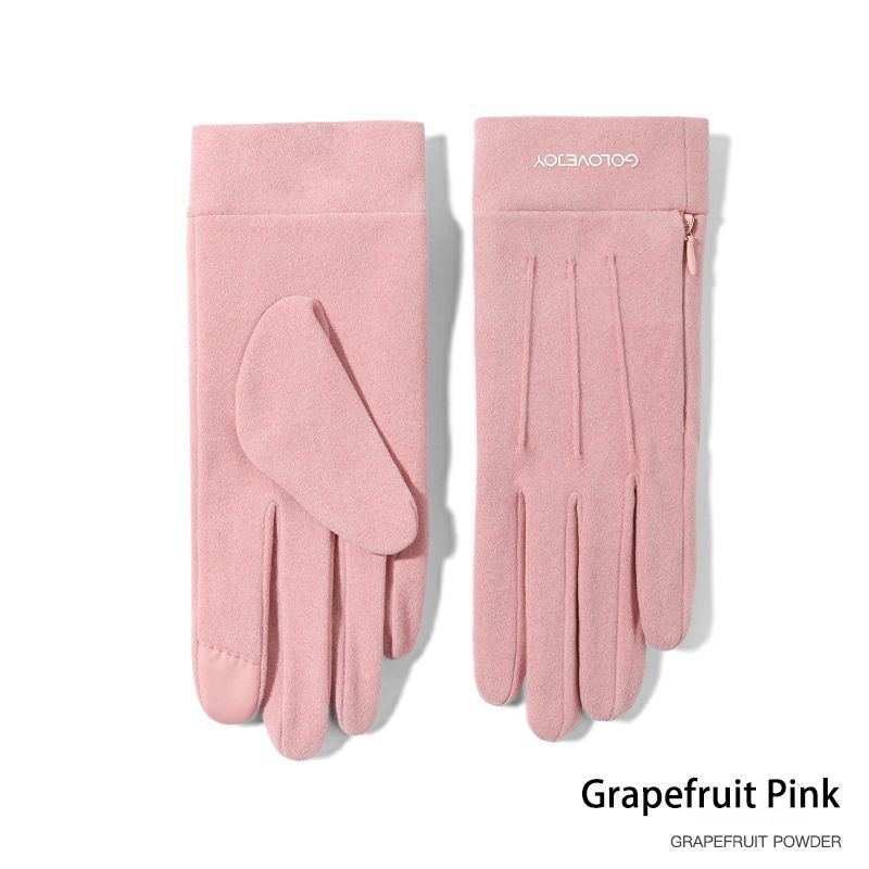 Ladies Winter Warm Cashmere Gloves DY36 Grapefruit Pink V1221-LADIES-WINTER-WARM-CASHMERE-GLOVES-DY36-GRAPEFRUIT-PINK