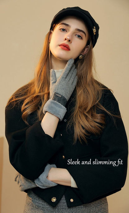 Ladies Winter Warm Cashmere Gloves DY36 Moonlight Gray V1221-LADIES-WINTER-WARM-CASHMERE-GLOVES-DY36-MOONLIGHT-GRAY