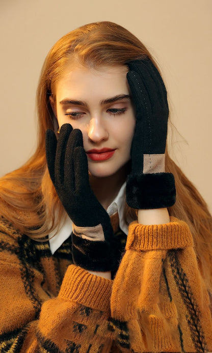 Ladies Winter Warm Cashmere Gloves DY36 Moonlight Gray V1221-LADIES-WINTER-WARM-CASHMERE-GLOVES-DY36-MOONLIGHT-GRAY