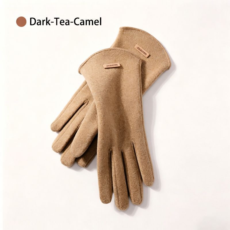 Ladies Winter Warm Cashmere Gloves DY43 Dark Tea Camel V1221-LADIES-WINTER-WARM-CASHMERE-GLOVES-DY43-DARK-TEA-CAMEL