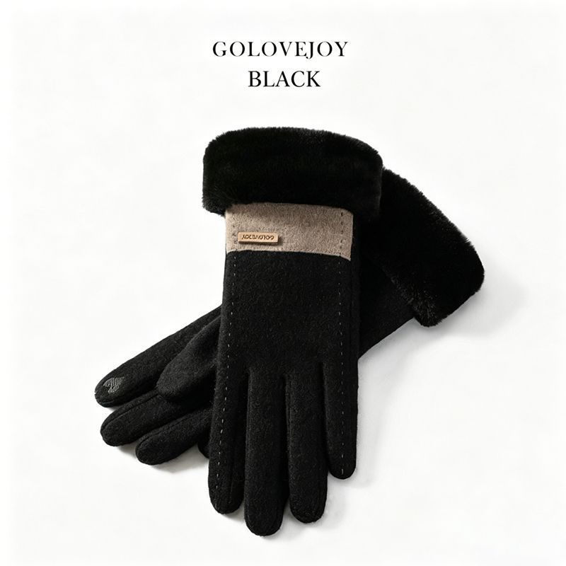 Ladies Winter Warm Cashmere Gloves DY50 Gray V1221-LADIES-WINTER-WARM-CASHMERE-GLOVES-DY50-GRAY