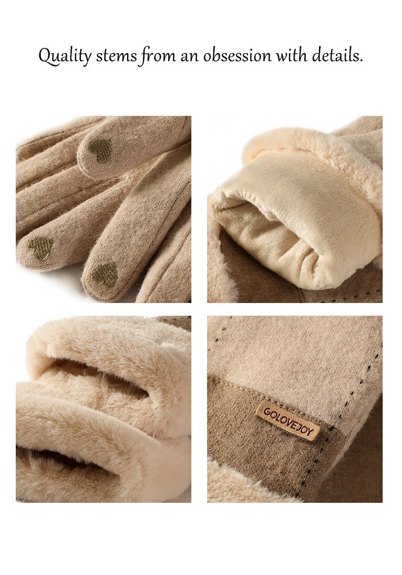 Ladies Winter Warm Cashmere Gloves DY50 Gray V1221-LADIES-WINTER-WARM-CASHMERE-GLOVES-DY50-GRAY