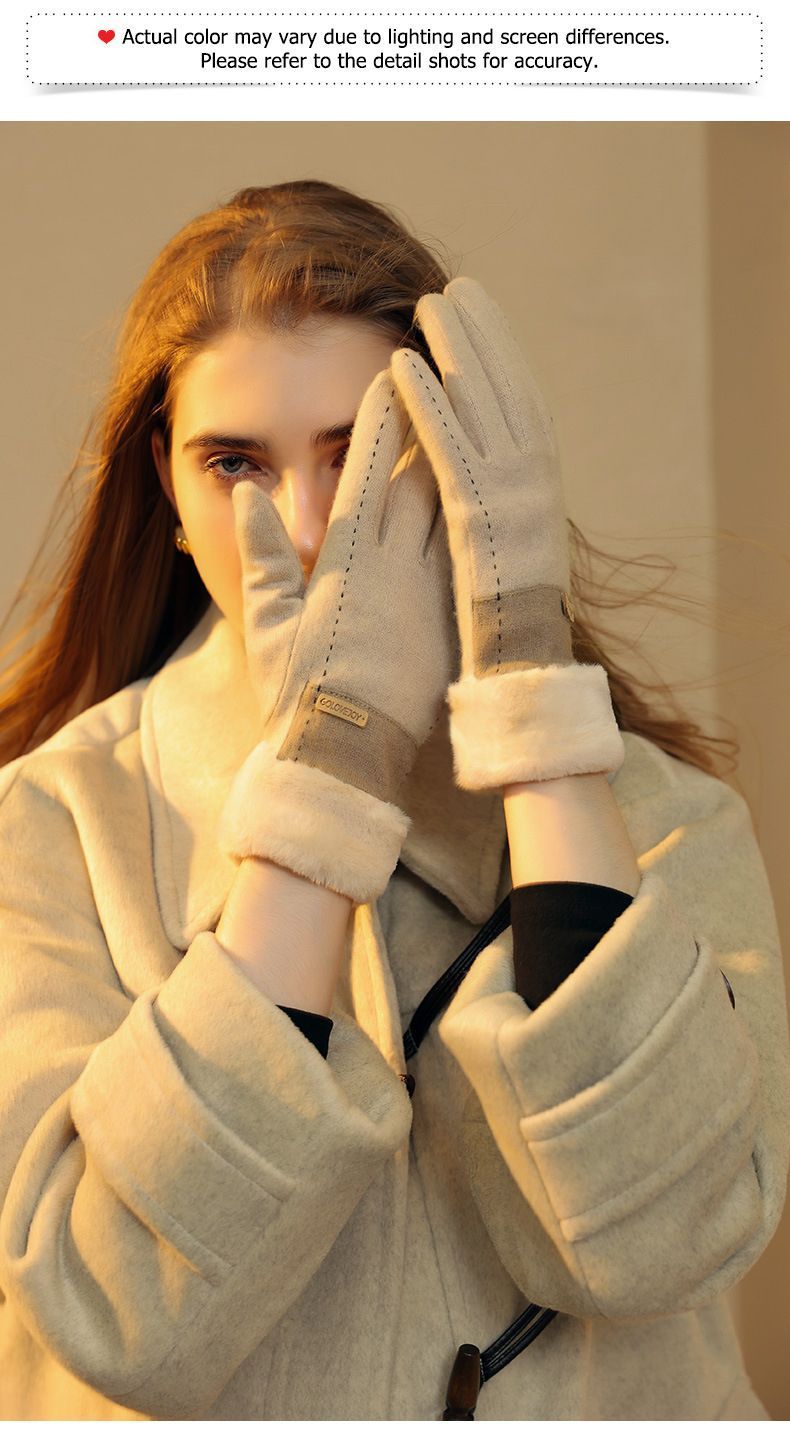 Ladies Winter Warm Cashmere Gloves DY50 Gray V1221-LADIES-WINTER-WARM-CASHMERE-GLOVES-DY50-GRAY