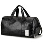LargePULeatherTravelGymBag-Black V1221-LARGEPULEATHERTRAVELGYMBAG-BLACK