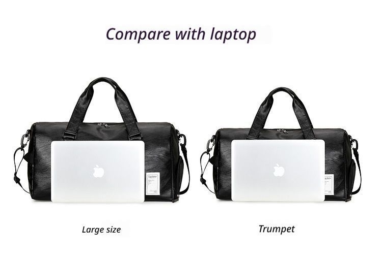 LargePULeatherTravelGymBag-Black V1221-LARGEPULEATHERTRAVELGYMBAG-BLACK
