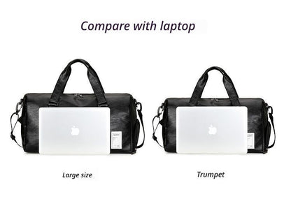 LargePULeatherTravelGymBag-Black V1221-LARGEPULEATHERTRAVELGYMBAG-BLACK