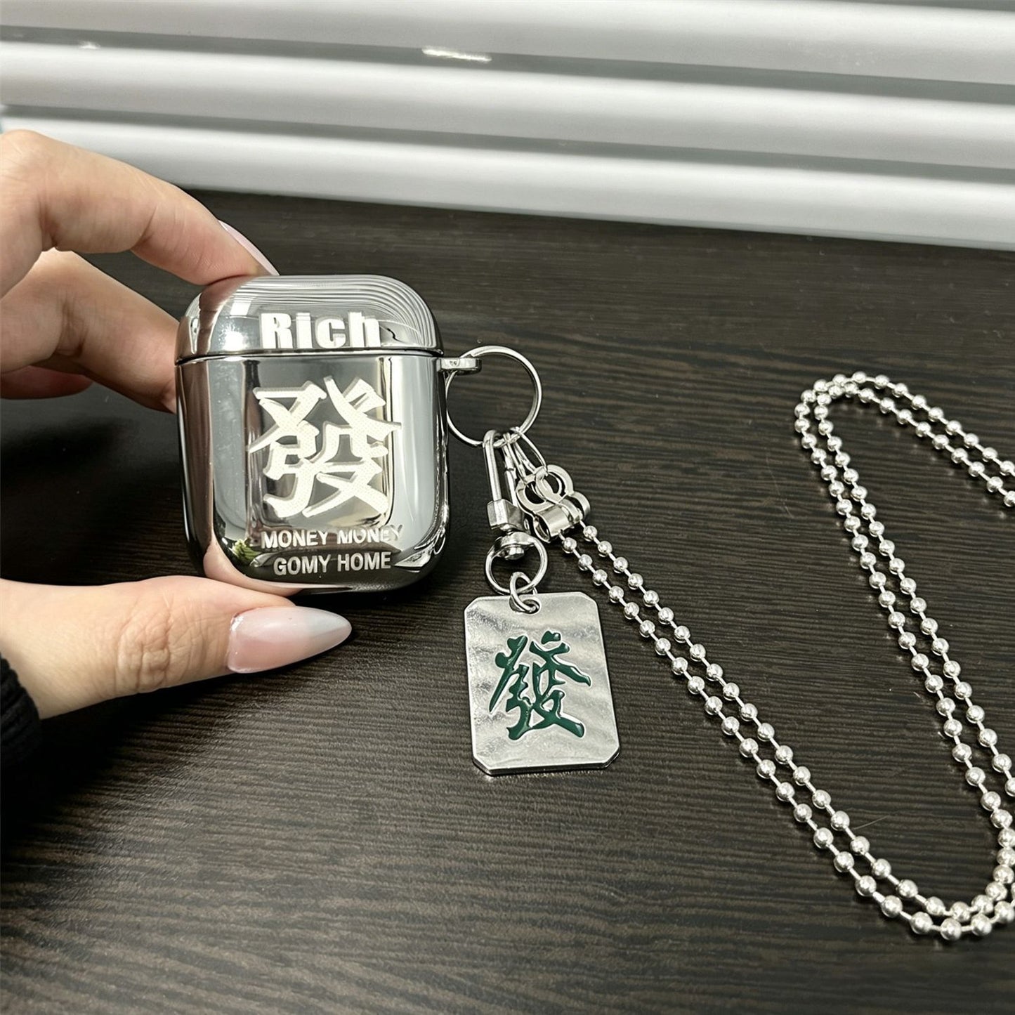 Laser Engraved Fortune + Matching Keychain + Necklace AirPods 2 V1221-LASER-ENGRAVED-FORTUNE-MATCHING-KEYCHAIN-NECKLACE-AIRPODS-2
