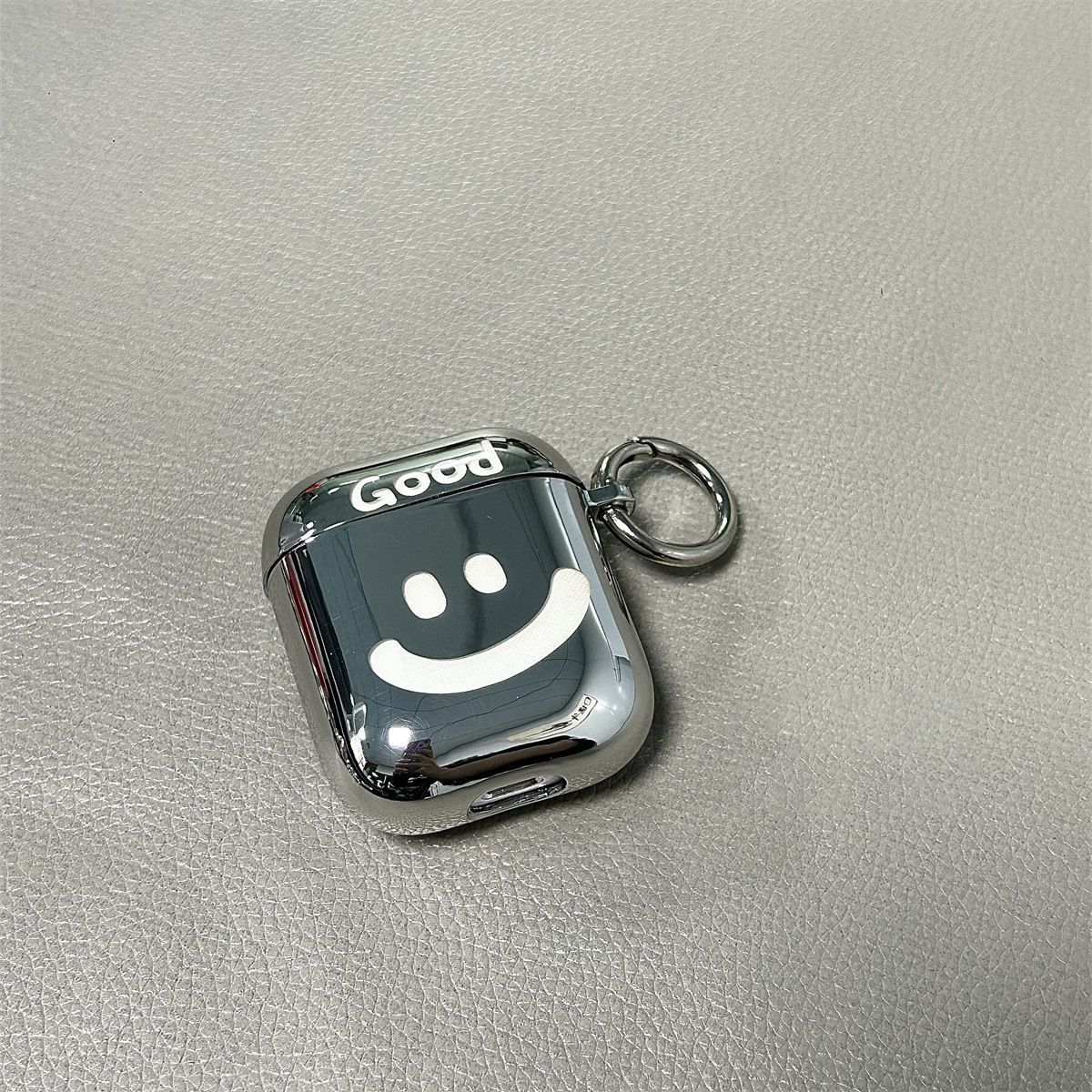 Laser Engraved HAPPY Bear Electroplated + Ring Apple AirPods 1 V1221-LASER-ENGRAVED-HAPPY-BEAR-ELECTROPLATED-RING-APPLE-AIRPODS-1