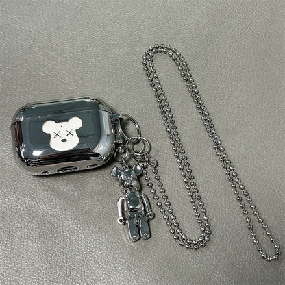 Laser Engraved HAPPY Bear Electroplated + Ring Apple AirPods pro2 V1221-LASER-ENGRAVED-HAPPY-BEAR-ELECTROPLATED-RING-APPLE-AIRPODS-PRO2
