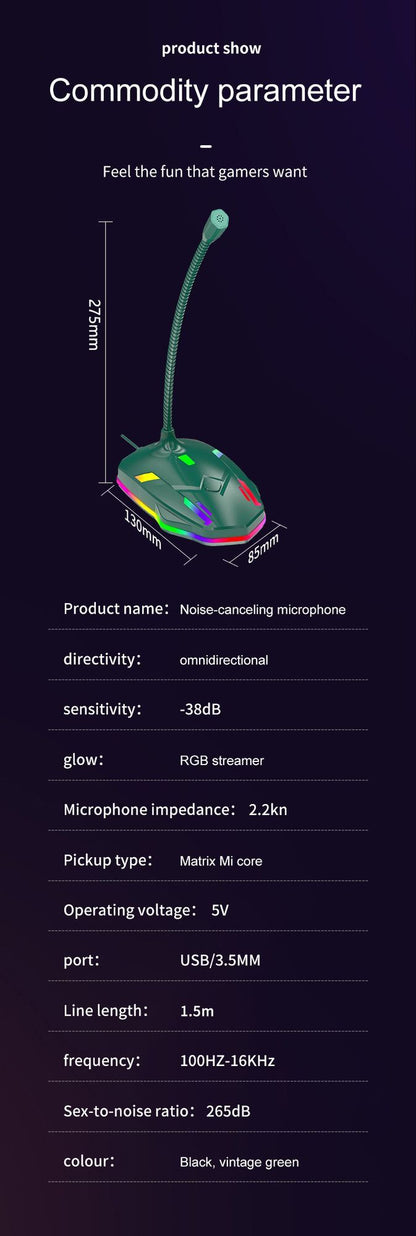 M9 Computer Noise Cancelling Microphone Ink green V1221-M9-COMPUTER-NOISE-CANCELLING-MICROPHONE-INK-GREEN