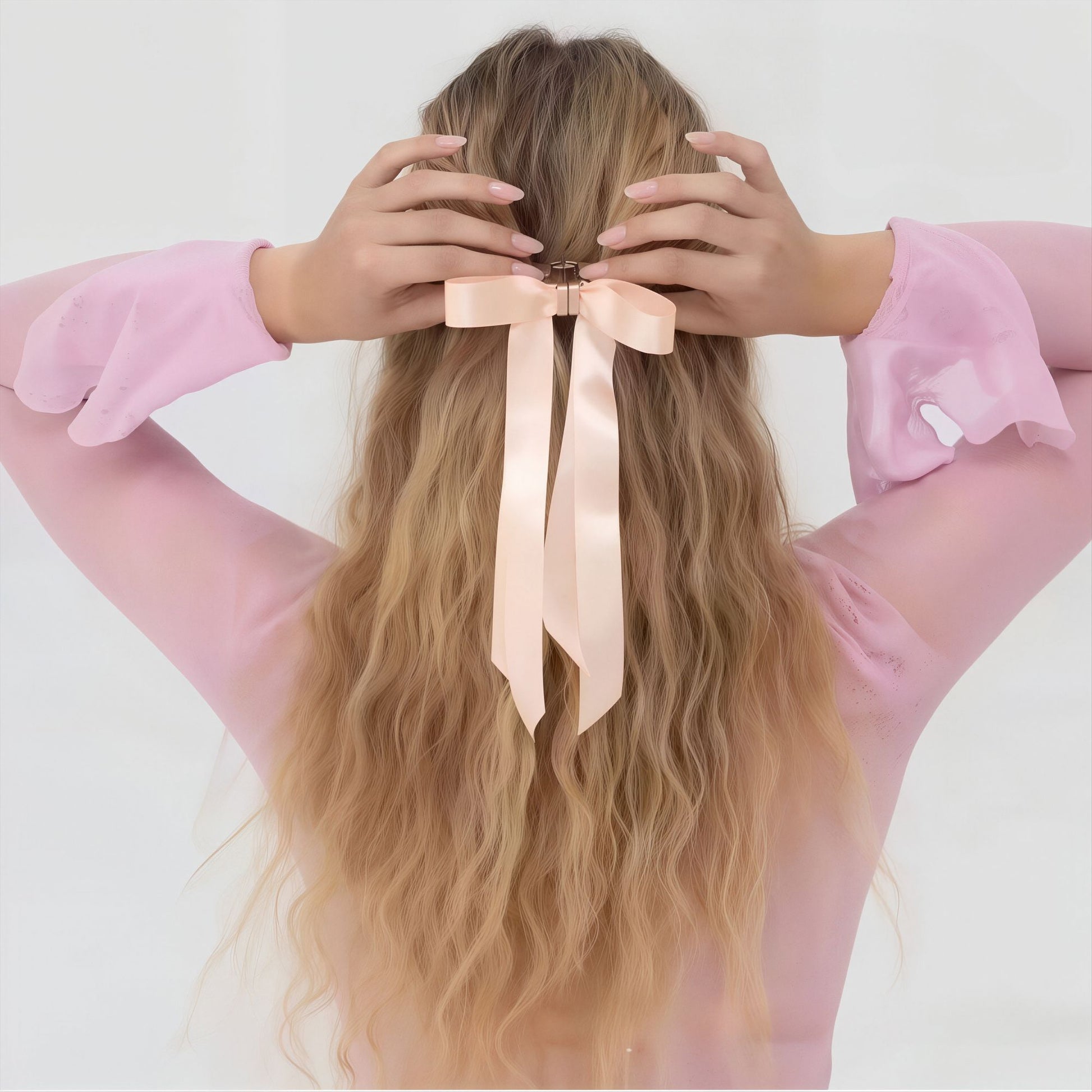 Magnetic Bow Hair Claw Clip Black V1221-MAGNETIC-BOW-HAIR-CLAW-CLIP-BLACK