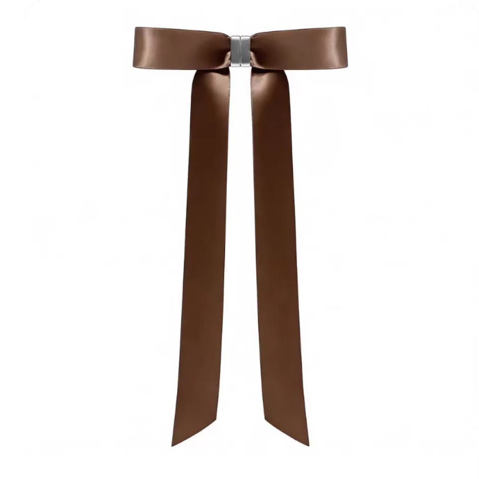 Magnetic Bow Hair Claw Clip Brown V1221-MAGNETIC-BOW-HAIR-CLAW-CLIP-BROWN