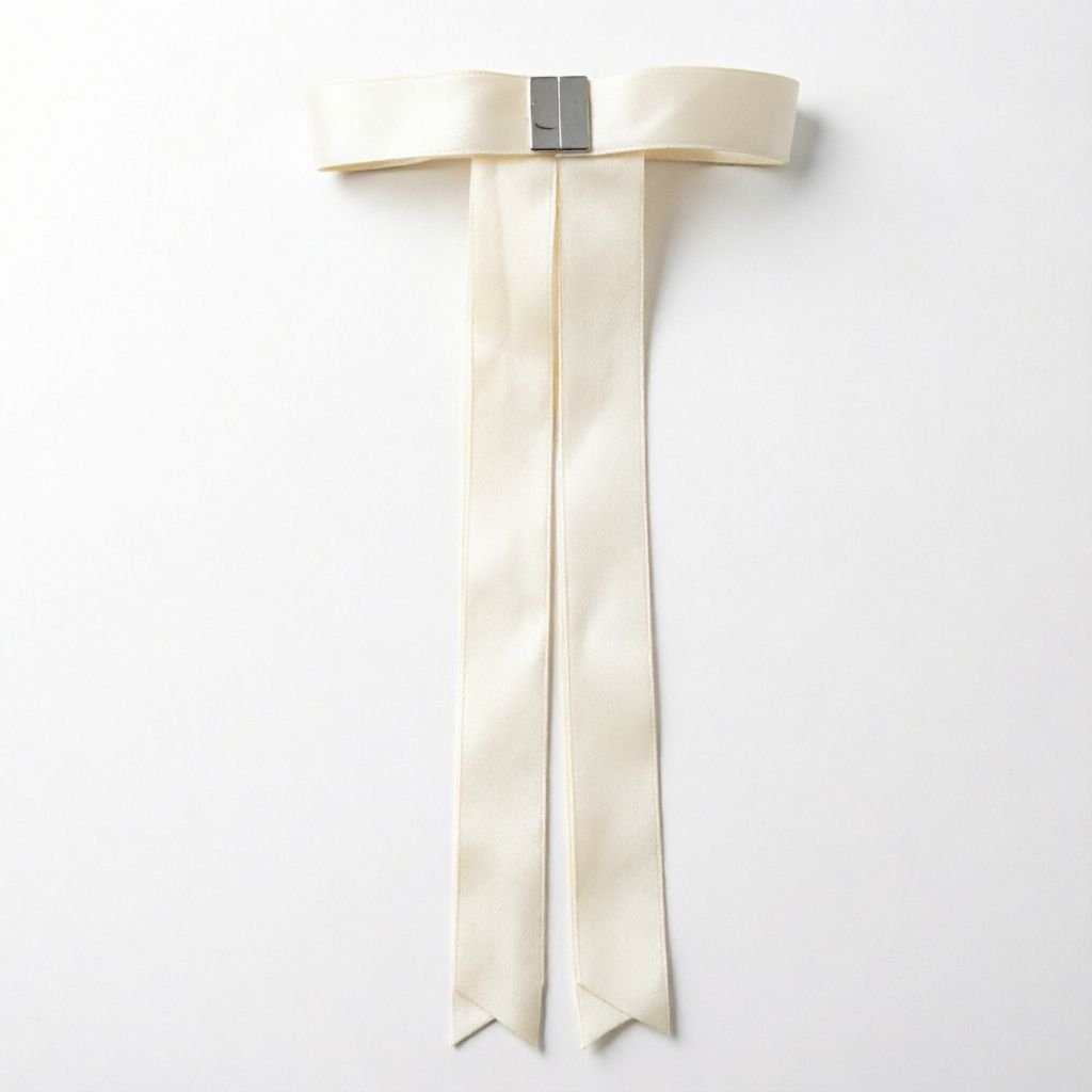 Magnetic Bow Hair Claw Clip Beige V1221-MAGNETIC-BOW-HAIR-CLAW-CLIP-OFF-WHITE