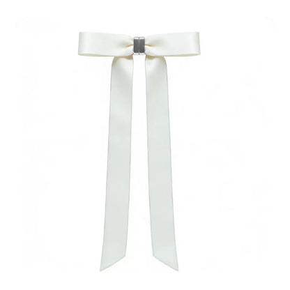 Magnetic Bow Hair Claw Clip White V1221-MAGNETIC-BOW-HAIR-CLAW-CLIP-WHITE