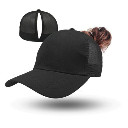 Magnetic Ponytail Cap Black V1221-MAGNETIC-PONYTAIL-CAP-BLACK