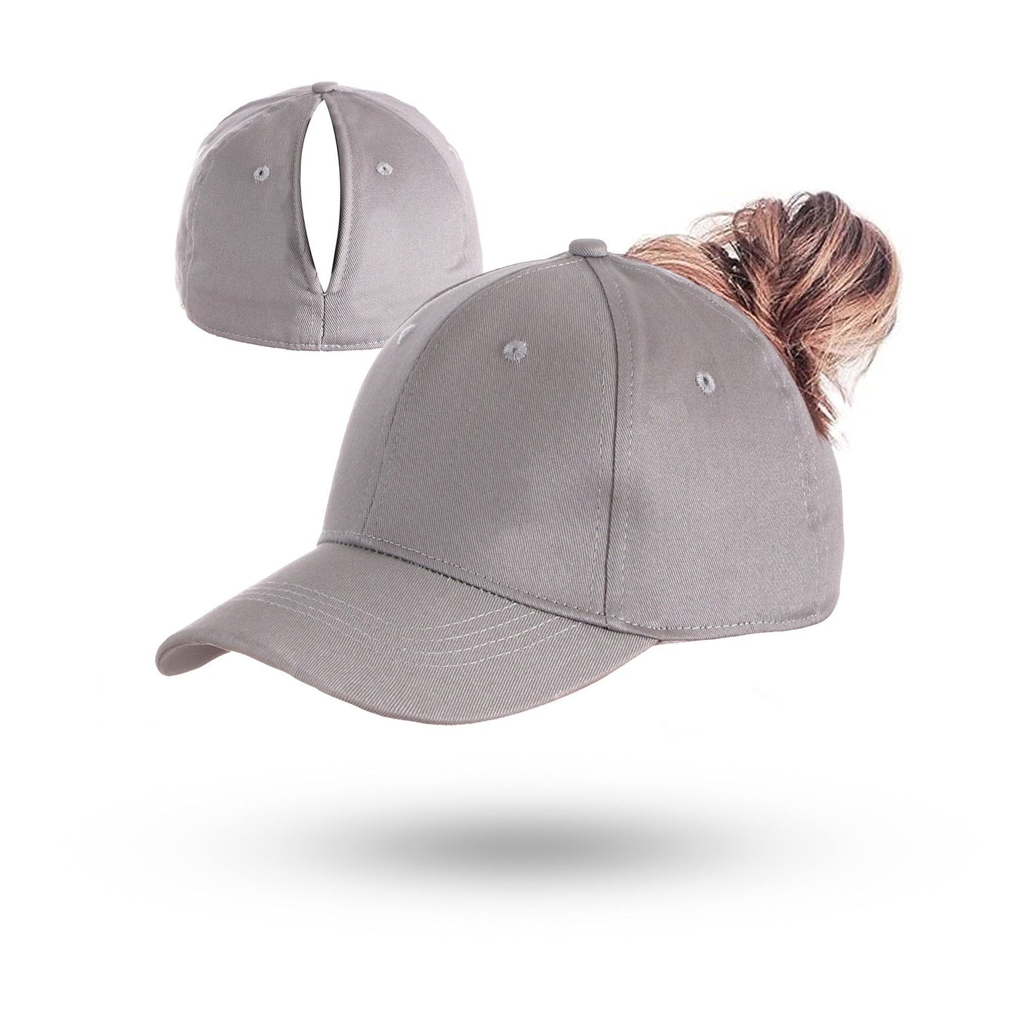Magnetic Ponytail Cap Grey V1221-MAGNETIC-PONYTAIL-CAP-GREY