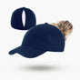 Magnetic Ponytail Cap Navy Blue V1221-MAGNETIC-PONYTAIL-CAP-NAVY-BLUE