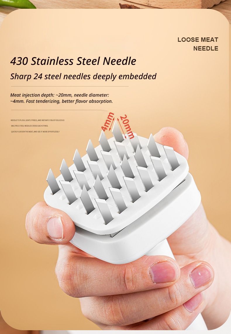 StainlessSteelMeatTenderizer V1221-MEATLOOSENINGNEEDLE-BLACK