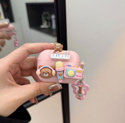 Music Bear Bluetooth Earphone Case + pendant AirPods 1/2 V1221-MUSIC-BEAR-BLUETOOTH-EARPHONE-CASE-PENDANT-AIRPODS-1-2