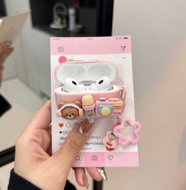 Music Bear Bluetooth Earphone Case + pendant AirPods 4 V1221-MUSIC-BEAR-BLUETOOTH-EARPHONE-CASE-PENDANT-AIRPODS-4