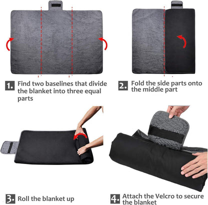 utdoor Camping Blanket - Black V1221-OUTDOOR-CAMPING-BLANKET-BLACK