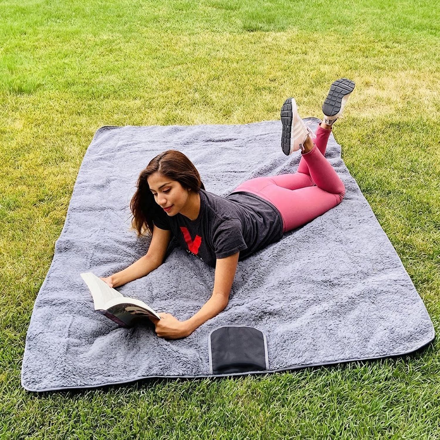 utdoor Camping Blanket - Black V1221-OUTDOOR-CAMPING-BLANKET-BLACK