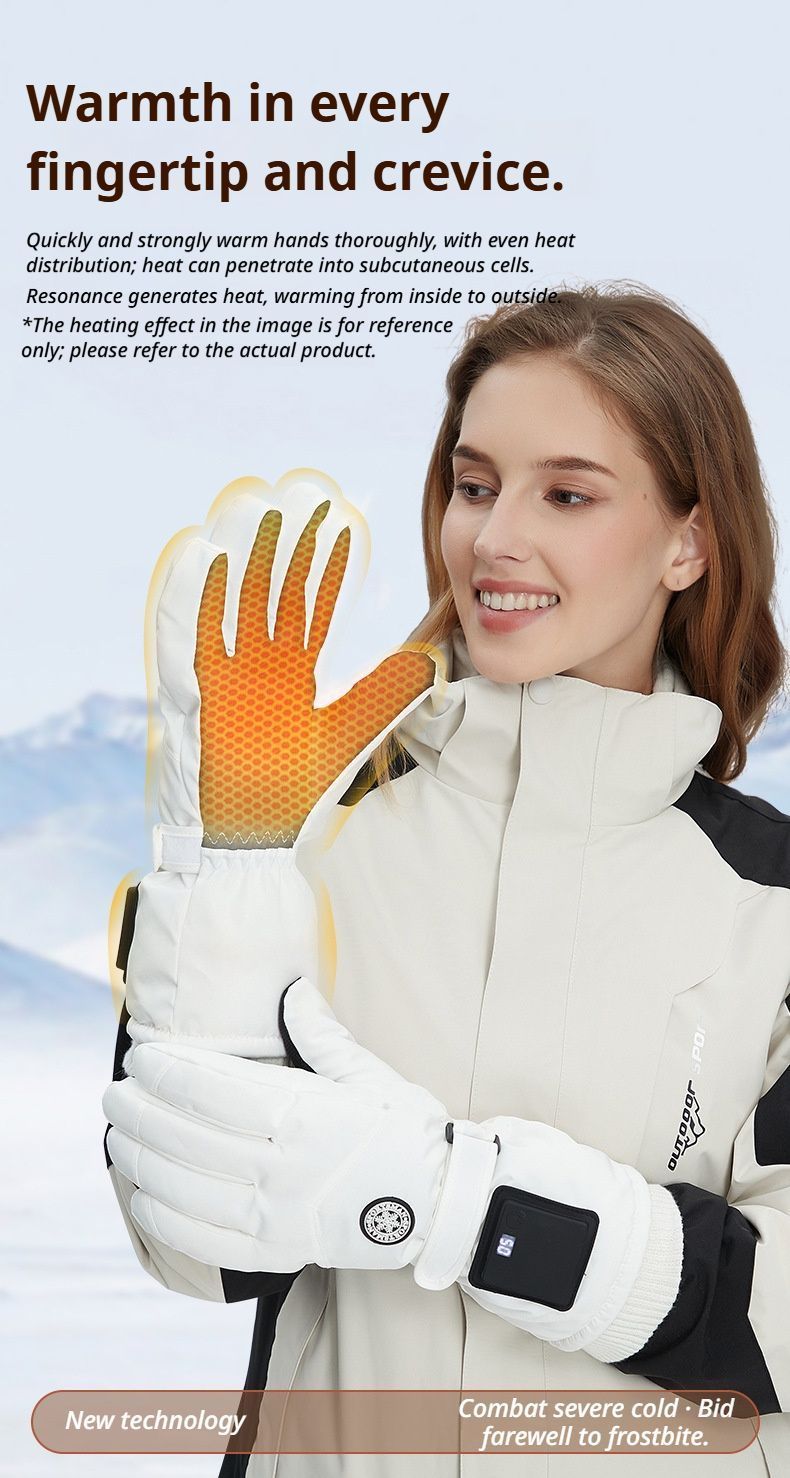 Outdoor Smart Heated Winter Gloves Black V1221-OUTDOOR-SMART-HEATED-WINTER-GLOVES-BLACK