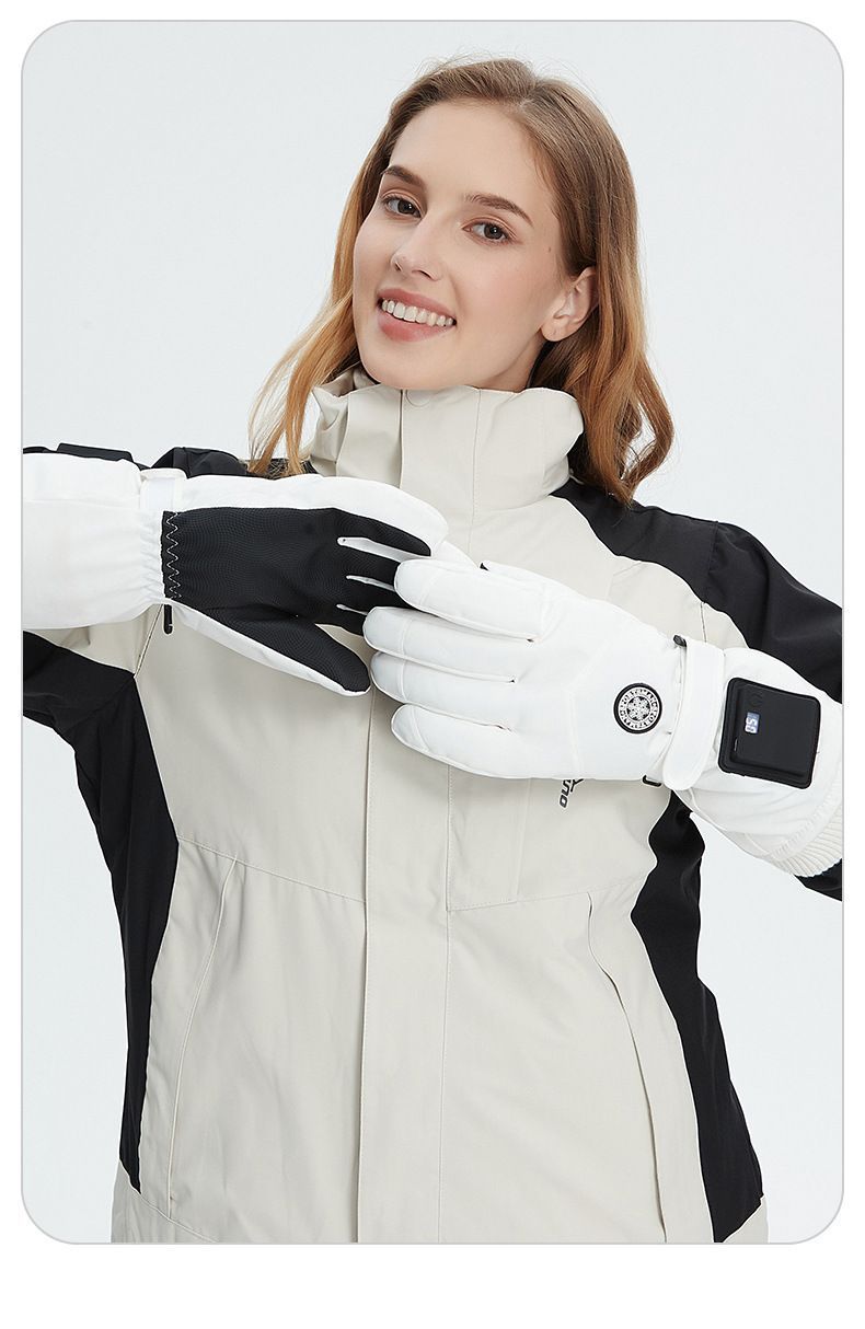 Outdoor Smart Heated Winter Gloves White V1221-OUTDOOR-SMART-HEATED-WINTER-GLOVES-WHITE