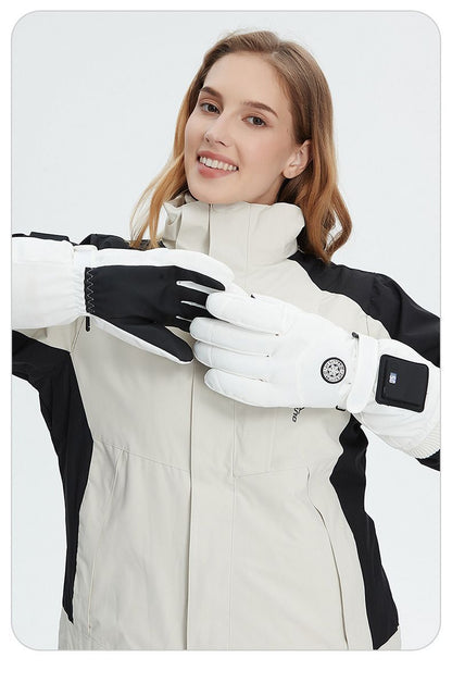 Outdoor Smart Heated Winter Gloves White V1221-OUTDOOR-SMART-HEATED-WINTER-GLOVES-WHITE