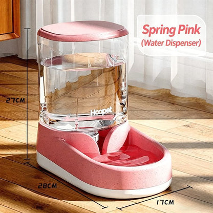 Pet automatic feeder-Pink Water Dispenser V1221-PET-AUTOMATIC-FEEDER-PINK-WATER-DISPENSER