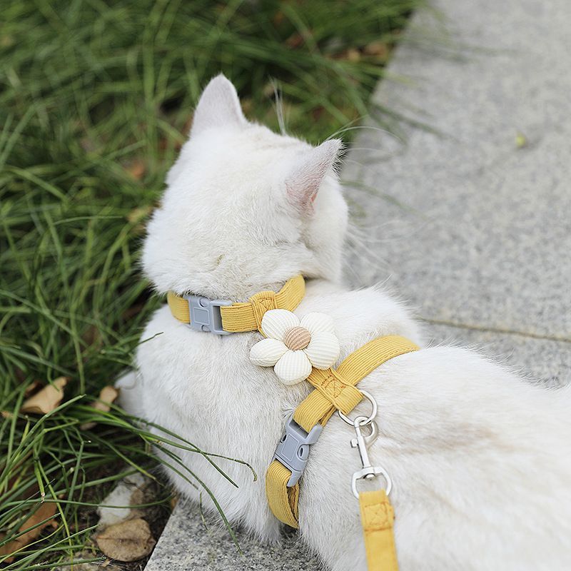 Pet Harness-yellow+1.2m Leash+Size S V1221-PET-HARNESS-YELLOW-1-2-M-LEASH-SIZE-S