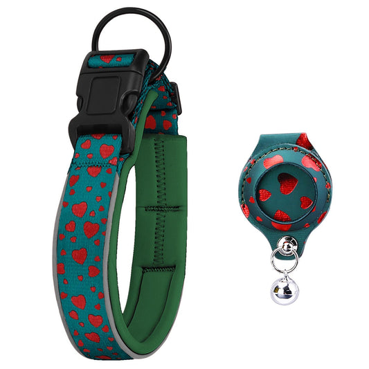 Pet positioning collar-Heart Green 1Pair1-S-without locator V1221-PET-POSITIONING-COLLAR-HEARTGREEN-1PAIR1-S-WITHOUT-LOCATOR