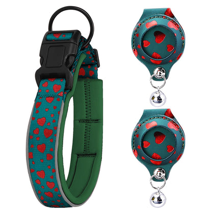 Pet positioning collar-Heart Green 1Pair2-L-without locator V1221-PET-POSITIONING-COLLAR-HEARTGREEN-1PAIR2-L-WITHOUT-LOCATOR