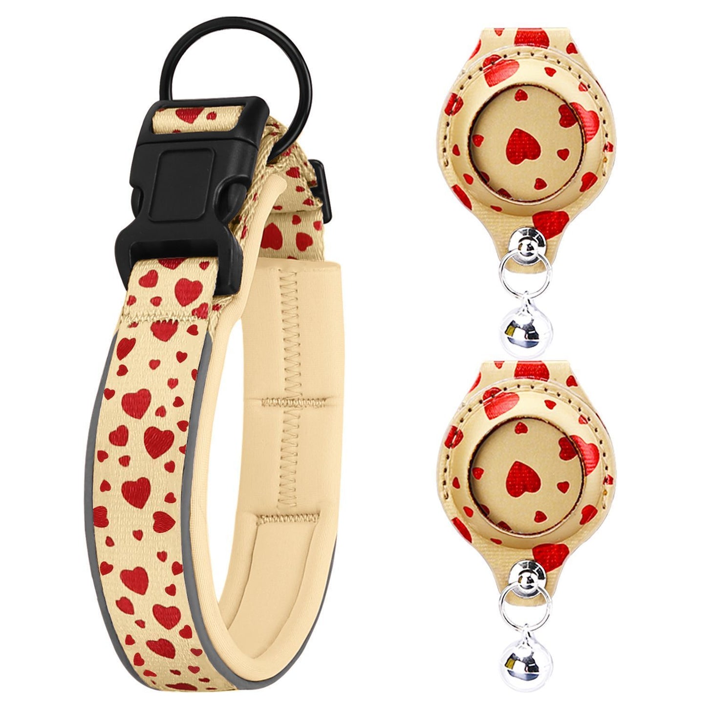 Pet positioning collar-Heart Yellow 1Pair2-S-without locator V1221-PET-POSITIONING-COLLAR-HEARTYELLOW-1PAIR2-S-WITHOUT-LOCATOR