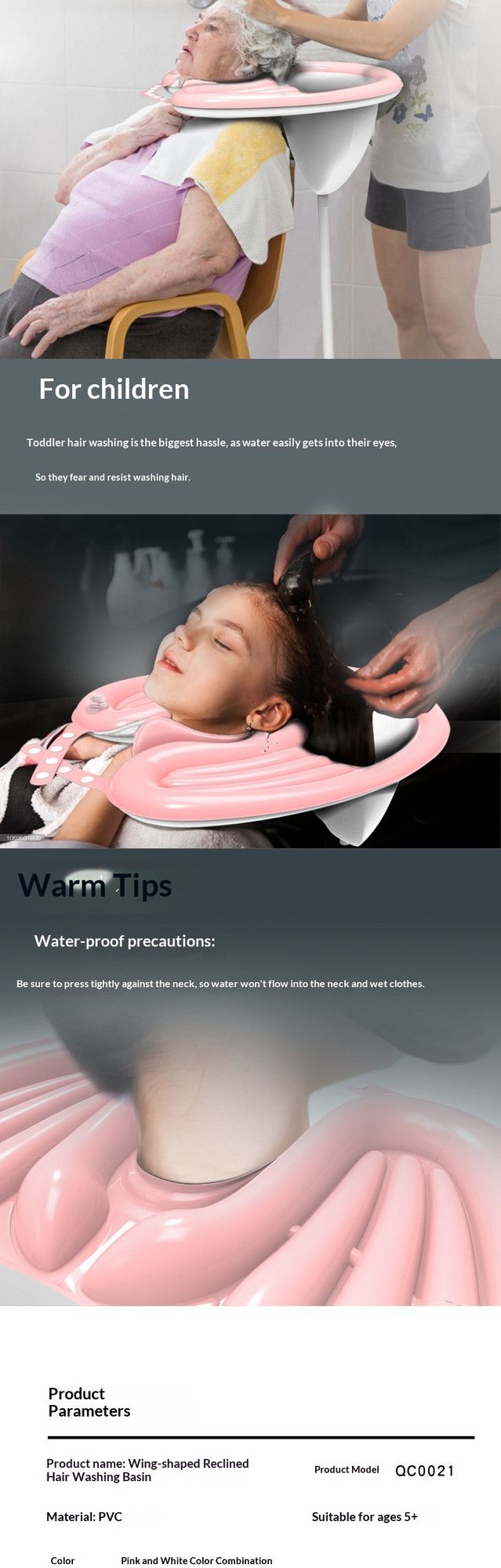 HairWashingBasinPink+DrainageBag V1221-PINK-DRAINAGEBASKET
