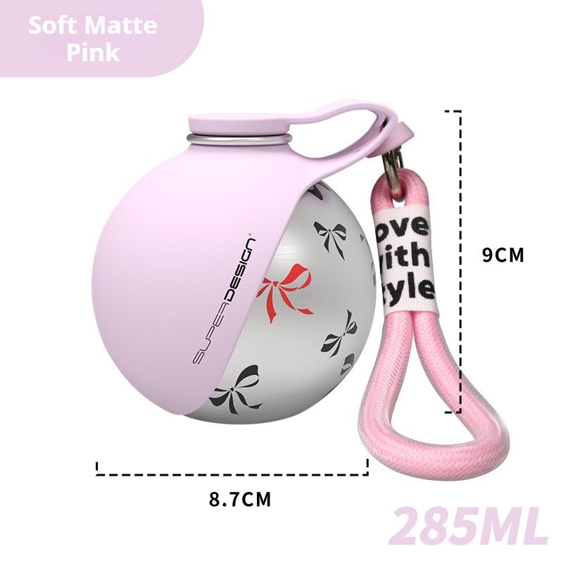 Pink Floral Print Xiaoman Portable Pet Water Bottle V1221-PINK-FLORAL-PRINT-XIAOMAN-PORTABLE-PET-WATER-BOTTLE