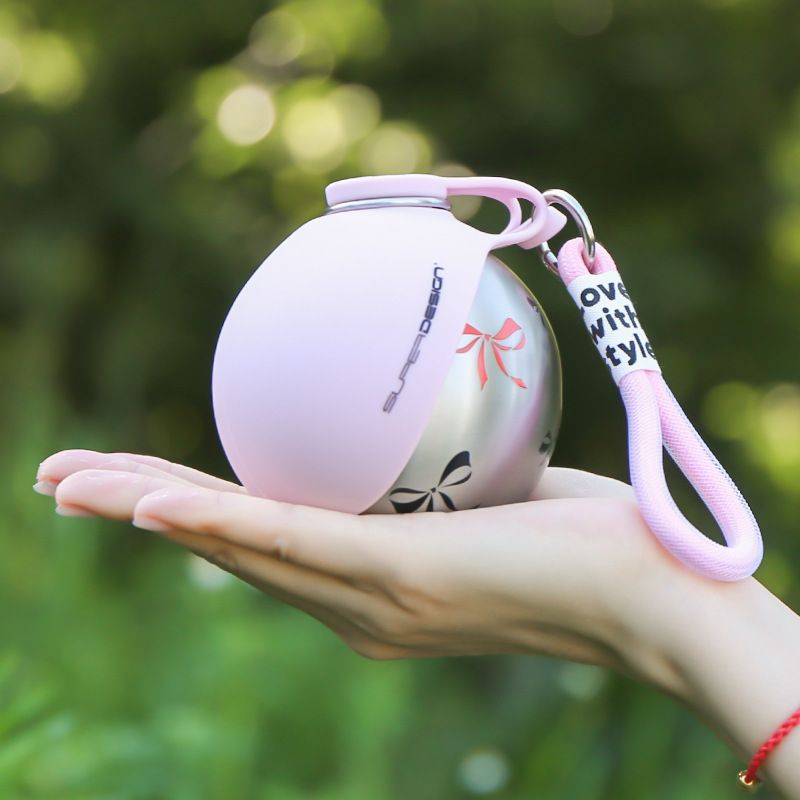 Pink Floral Print Xiaoman Portable Pet Water Bottle V1221-PINK-FLORAL-PRINT-XIAOMAN-PORTABLE-PET-WATER-BOTTLE