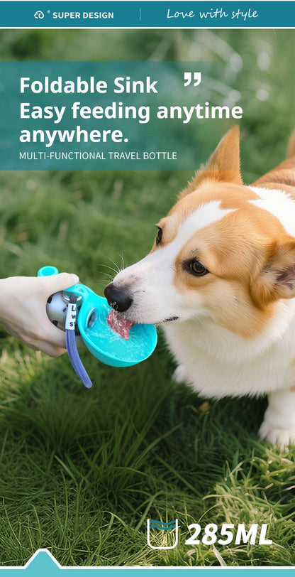 Pink Floral Print Xiaoman Portable Pet Water Bottle V1221-PINK-FLORAL-PRINT-XIAOMAN-PORTABLE-PET-WATER-BOTTLE