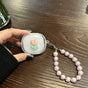 Pink Flower Clear Case + Pink Bracelet V1221-PINK-FLOWER-CLEAR-CASE-PINK-BRACELET