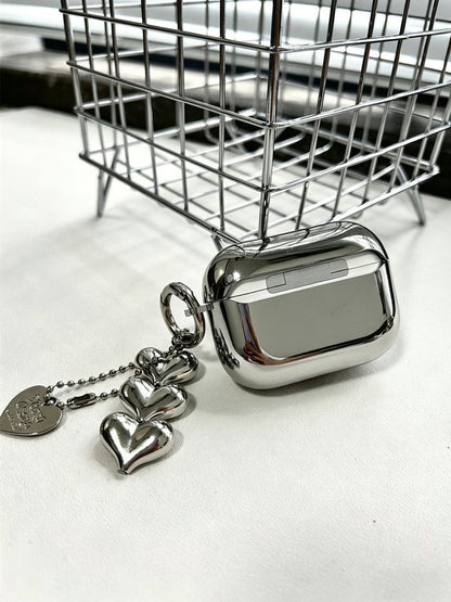 Pink Framed Heart Plated Case + 3 Heart Pendants AirPods 3 V1221-PINK-FRAMED-HEART-PLATED-CASE-3-HEART-PENDANTS-AIRPODS-3